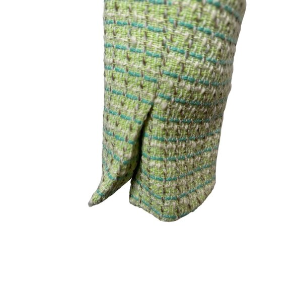 ZARA XS Light Green Tweed Cropped Jacket Notched Collar Summer Weight - Picture 14 of 15